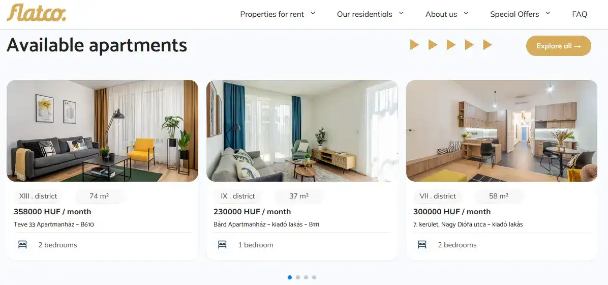 Flatco platform mobile responsive view